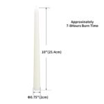 flamecan Ivory Taper Candles, Set of 20 Unscented and Smokeless 10 Inch Taper Candles Long Burning, Paraffin Wax with Cotton Wicks for Burning Approxinately 7-8 Hours Time