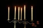 GenSwin Flameless Ivory Taper Candles Flickering with 10-Key Remote, Battery Operated Led Warm 3D Wick Light Window Candles Real Wax Pack of 6, Christmas Home Wedding Decor(0.78...