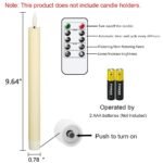 GenSwin Flameless Ivory Taper Candles Flickering with 10-Key Remote, Battery Operated Led Warm 3D Wick Light Window Candles Real Wax Pack of 6, Christmas Home Wedding Decor(0.78...