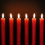 GenSwin Flameless Red Taper Candles Flickering with 10-Key Remote, Battery Operated Led Warm 3D Wick Light Window Candles Real Wax Pack of 6, Christmas Home Wedding Decor(0.78 X...