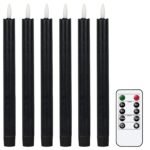 GenSwin Flameless Red Taper Candles Flickering with 10-Key Remote, Battery Operated Led Warm 3D Wick Light Window Candles Real Wax Pack of 6, Christmas Home Wedding Decor(0.78 X...