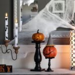 GenSwin Flameless Taper Candles with Remote Timer, 6Pcs LED Flickering Taper Candles Battery Operated Real Wax with Spider Webs/Skull/Bats Decals for Halloween Spooky Decoration...