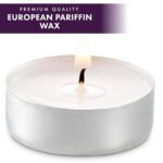 MontoPack Unscented Tea Light Candles 100 Pack | 4 hours, White, Smokeless, Dripless Small Votive Paraffin Tealights | Long-Lasting for Home, Shabbat, Weddings, Events,...