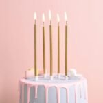 PHD CAKE Gold Long Thin Metallic Birthday Candles, Cake Candles, Birthday Parties, Wedding Decorations, Party Candles, Cake Decorations