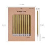 PHD CAKE Gold Long Thin Metallic Birthday Candles, Cake Candles, Birthday Parties, Wedding Decorations, Party Candles, Cake Decorations