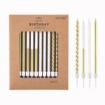 PHD CAKE Gold Long Thin Metallic Birthday Candles, Cake Candles, Birthday Parties, Wedding Decorations, Party Candles, Cake Decorations
