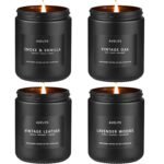 Scented Candles Set | Men Candle Set, Scented Candles for Home, Gifts for Men Aromatherapy Gift Set - 4 Pack Manly Gifts for Dad Fathers Day, Soy Candle of Leather/Smoke &...