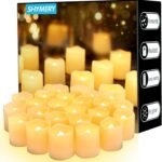 SHYMERY Flameless Votive Candles,50 Pack Flickering Electric Fake Battery Operated LED Candles,200+Hour Long Lasting LED Tea Lights for Wedding,Halloween,Christmas,Party and...