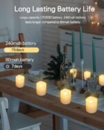 SHYMERY Flameless Votive Candles,50 Pack Flickering Electric Fake Battery Operated LED Candles,200+Hour Long Lasting LED Tea Lights for Wedding,Halloween,Christmas,Party and...