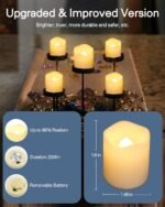 SHYMERY Flameless Votive Candles,50 Pack Flickering Electric Fake Battery Operated LED Candles,200+Hour Long Lasting LED Tea Lights for Wedding,Halloween,Christmas,Party and...