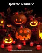 SHYMERY Flameless Votive Candles,Battery Operated LED Candle,24 Pack 200+Hour Flickering Electric Fake Candles in Red for Wedding,Table,Halloween,Festival Celebration,Christmas...