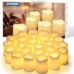 SHYMERY Flameless Votive Candles,Flameless Flickering Electric Fake Candle,24 Pack 200+Hour Battery Operated LED Tea Lights in Warm White for Wedding, Table, Halloween,Christmas...