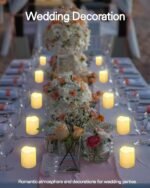 SHYMERY Flameless Votive Candles,Lasts 2X Longer,Battery Operated LED Tea Lights with Warm White Flickering Light,Small Electric Fake Tea Candle Realistic for...