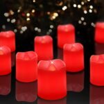 SHYMERY Flameless Votive Candles,Lasts 2X Longer,Battery Operated LED Tea Lights with Warm White Flickering Light,Small Electric Fake Tea Candle Realistic for...