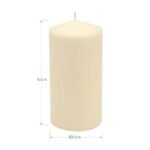 Stonebriar 6 Pack Tall 3 x 6 Inch 65 Hour Long Burning Unscented Ivory Wax Pillar Candles