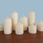 Stonebriar 6 Pack Tall 3 x 6 Inch 65 Hour Long Burning Unscented Ivory Wax Pillar Candles
