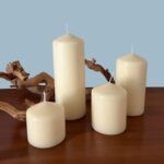 Stonebriar 6 Pack Tall 3 x 6 Inch 65 Hour Long Burning Unscented Ivory Wax Pillar Candles