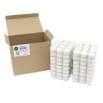 Stonebriar 96 Count White Unscented Smokeless Long Burning Clear Cup Tea Light Candles with 6 to 7 Hour Burn Time