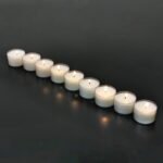 Stonebriar 96 Count White Unscented Smokeless Long Burning Clear Cup Tea Light Candles with 6 to 7 Hour Burn Time