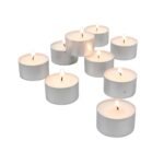 Stonebriar Unscented Long Burning White Tealight Candles, Bulk Pack, 6-7 Hour Burn Time, Smokeless Tealights for Parties, Weddings, Home, 50 Count