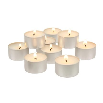 Stonebriar Unscented Long Burning White Tealight Candles, Bulk Pack, 6-7 Hour Burn Time, Smokeless Tealights for Parties, Weddings, Home, 50 Count
