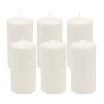 Stonebriar Unscented White Tall Pillar Candles, 65 Hour Burning Candle Pillars, Perfect for Decor, Weddings, Emergencies 3" X 6", 6 count