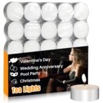 Tealight Candles - Tea Lights Candles Unscented Tea Tree Lights Mini Votive with Cotton Wick for Decorating Home,Pool,Shabbat,Wedding,Emergencies,Christmas,Halloween,Parties, Spas