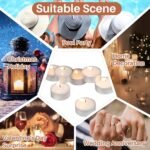 Tealight Candles - Tea Lights Candles Unscented Tea Tree Lights Mini Votive with Cotton Wick for Decorating Home,Pool,Shabbat,Wedding,Emergencies,Christmas,Halloween,Parties, Spas