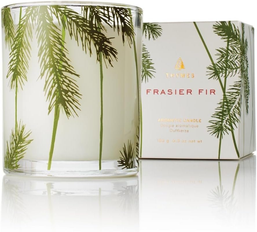 Thymes Frasier Fir Pine Needle Candle – Holiday Candles for Home Scented with Notes of Crisp Siberian Fir, Cedarwood & Sandalwood – Christmas Decor – Christmas Gifts for Women &...