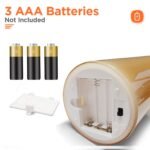 Tyawon Glass Battery Operated LED Flameless Candles with Remote and Timer, Real Wax Candles Warm Color Flickering Light for Festival Wedding Home Party Decor(Pack of 3)-Gold