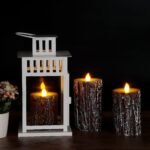 Vinkor Flameless Candles Battery Operated Candles Real Wax Pillar LED Candles with 10-Key Remote and Cycling 24 Hours Timer (Birch Effect 4" 5" 6")