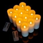 Vinkor Flameless Candles Battery Operated Candles Real Wax Pillar LED Candles with 10-Key Remote and Cycling 24 Hours Timer (Birch Effect 4" 5" 6")