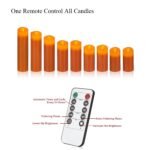 Vinkor Flameless Candles Battery Operated Candles Real Wax Pillar LED Candles with 10-Key Remote and Cycling 24 Hours Timer (Orange Set of 9)