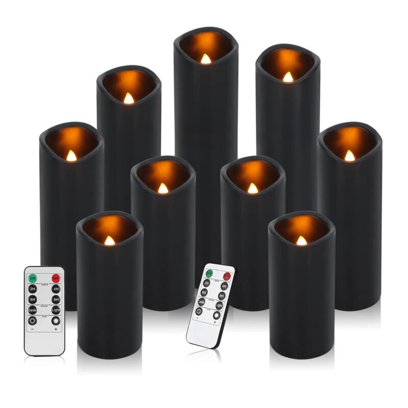 Vinkor Flameless Candles (Black Set of 9)