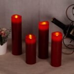 Vinkor Flameless Candles (Burgundy Set of 9)