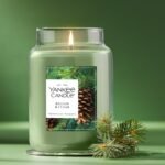 Yankee Candle Balsam & Cedar, Holiday Scented Candle, 22oz Large Jar with up to 150 Hour Burn Time, Giftable